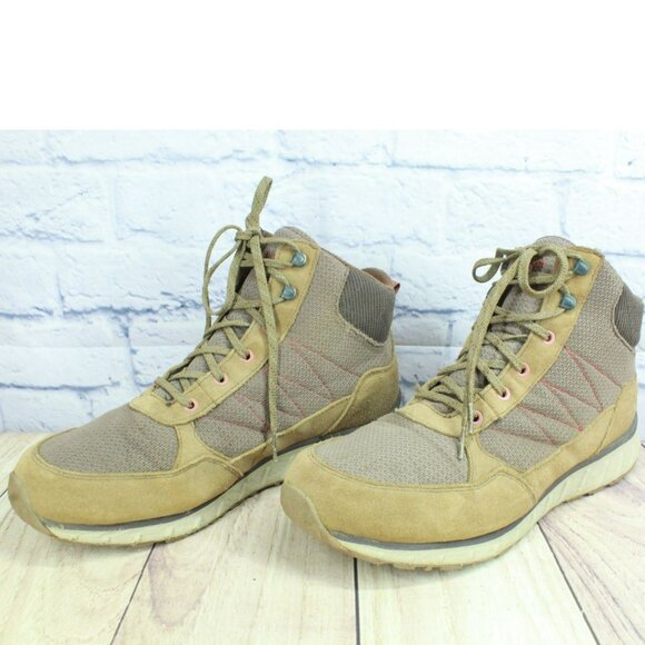 LL Bean Snow Sneaker 5 Brown Suede Stain Resistant Ankle Boots Size 12 Wide - Picture 2 of 9